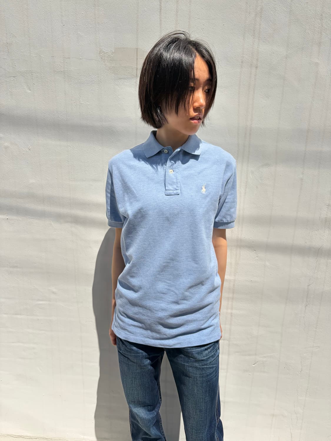 Polo Ralph Lauren 라이트 블루 카라 반팔 티셔츠 S 상품이미지1