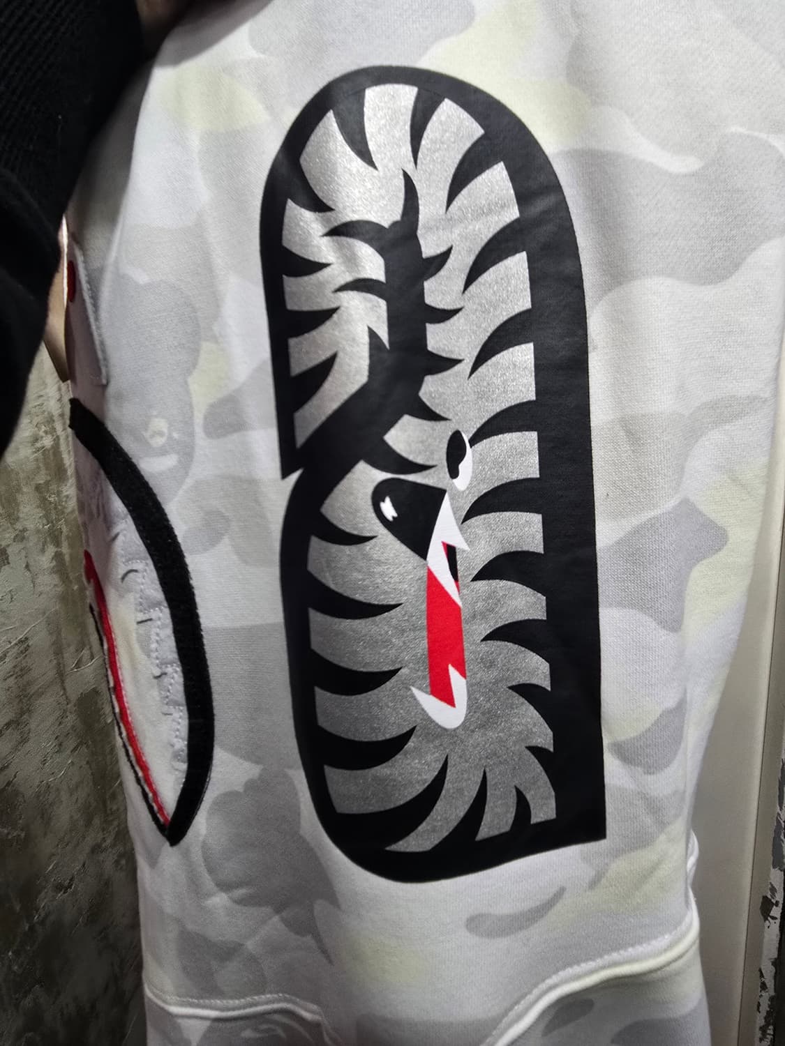 베이프 야광 시티카모 화이트샤크후드집업(백계)3XL 상품이미지10
