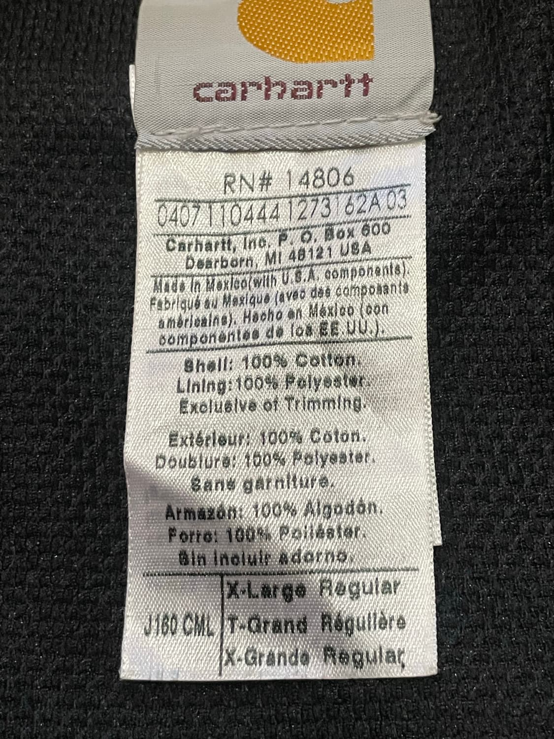 Carhartt 칼하트 J160 CML 액티브 자켓 XL 상품이미지10