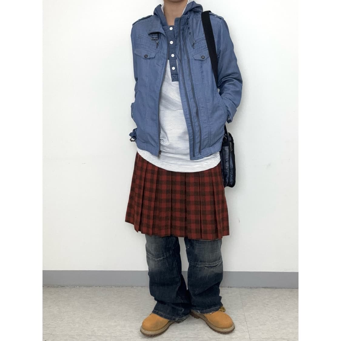 빈티지 체크 플리츠 스커트 상품이미지1