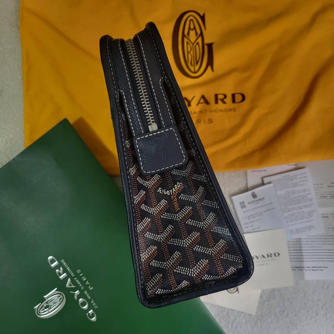 [새상품급/풀구성] GM / 고야드 쥬방스 클러치 토일렛백 네이비  상품이미지6