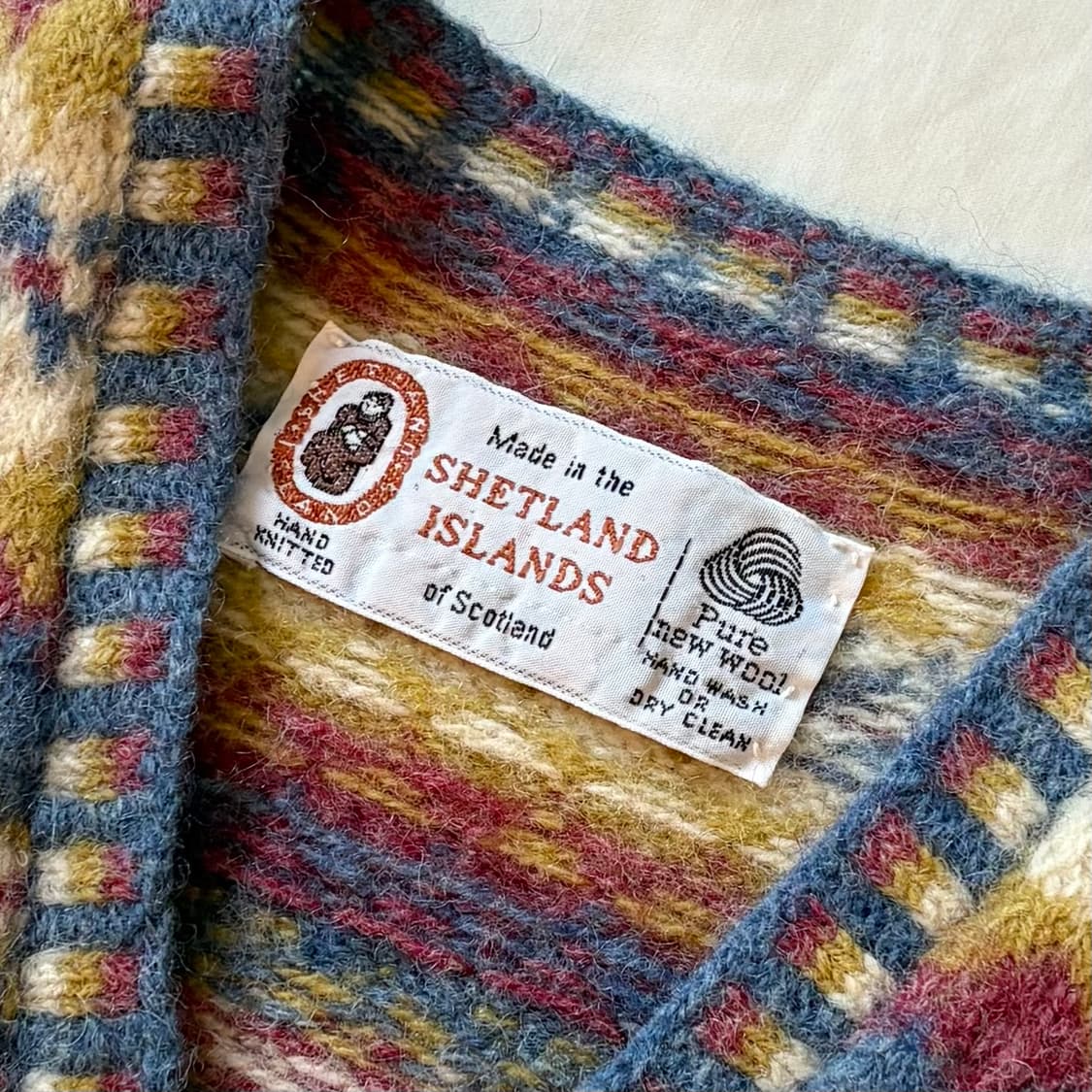[아동] 80s 스코틀랜드 셰틀랜드 핸드 니티드 페어아일 울 니트 베스트 상품이미지3