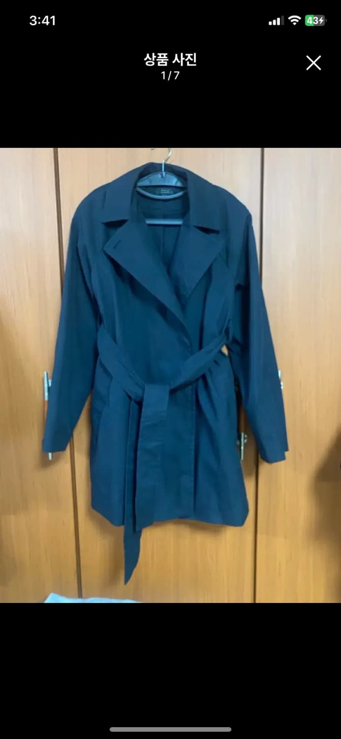 [COS] 코스 블랙 코튼 나일론 트렌치 코트 38사이즈 상품이미지1