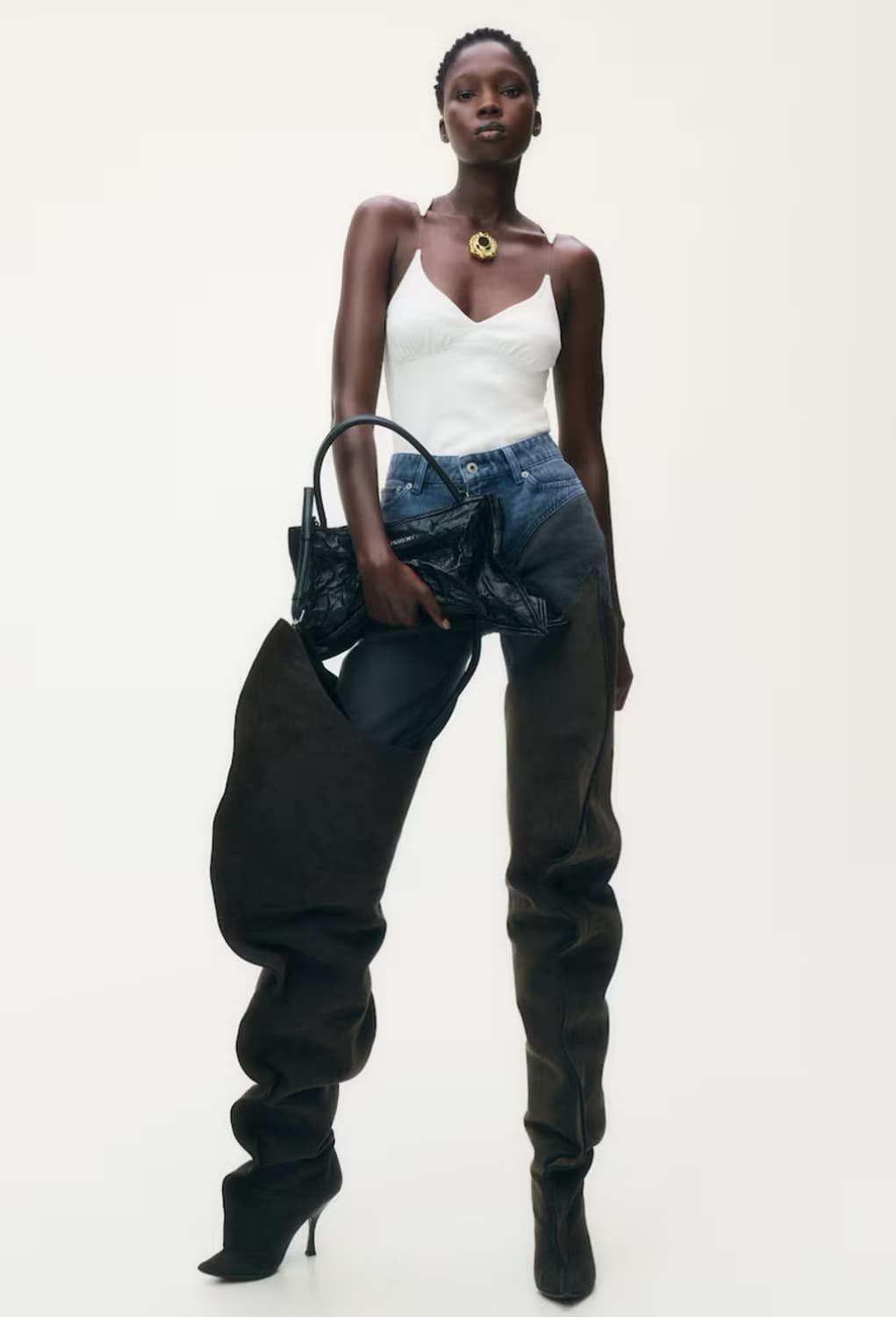 H&M 글렌 마틴스 시그니처 슬리브리스 화이트 탑 L 상품이미지4