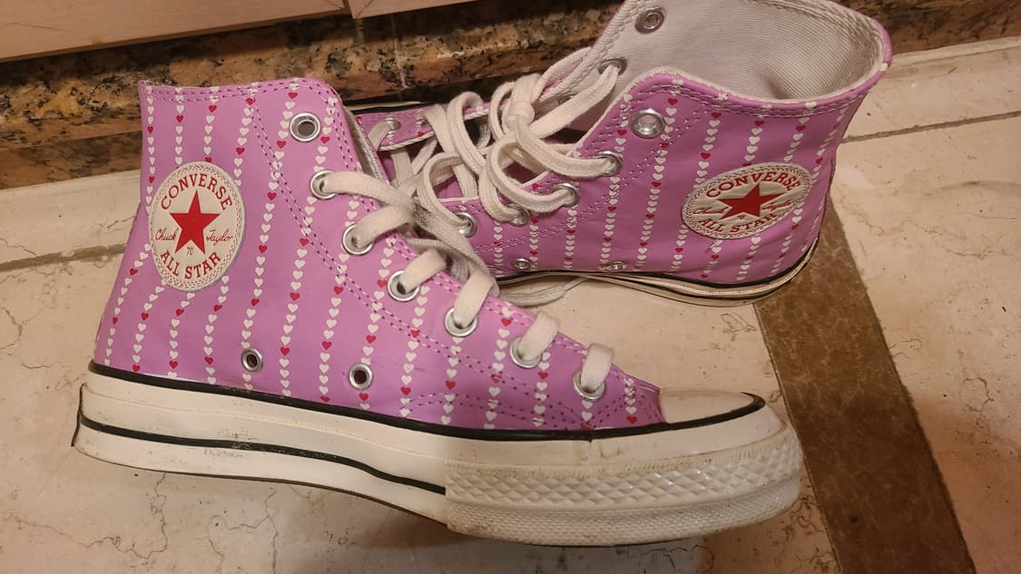 컨버스 척 하이 퍼플 하트 운동화 240 상품이미지5