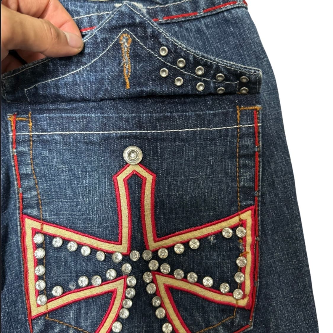 USA Y2K 라구나비치 멀티패치 큐빅 데님 팬츠 상품이미지8