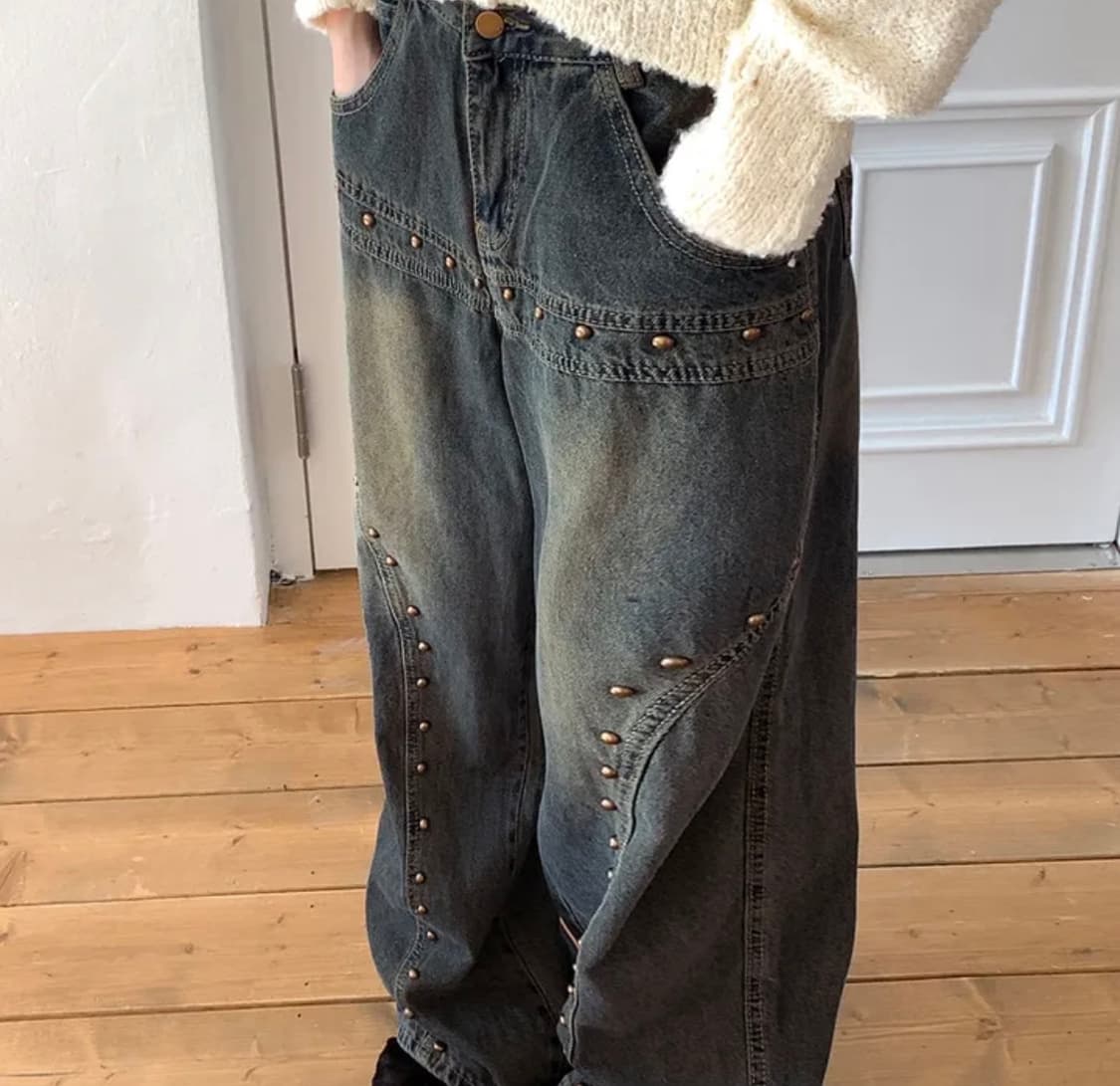 웨스턴 스터드 데님팬츠 상품이미지1