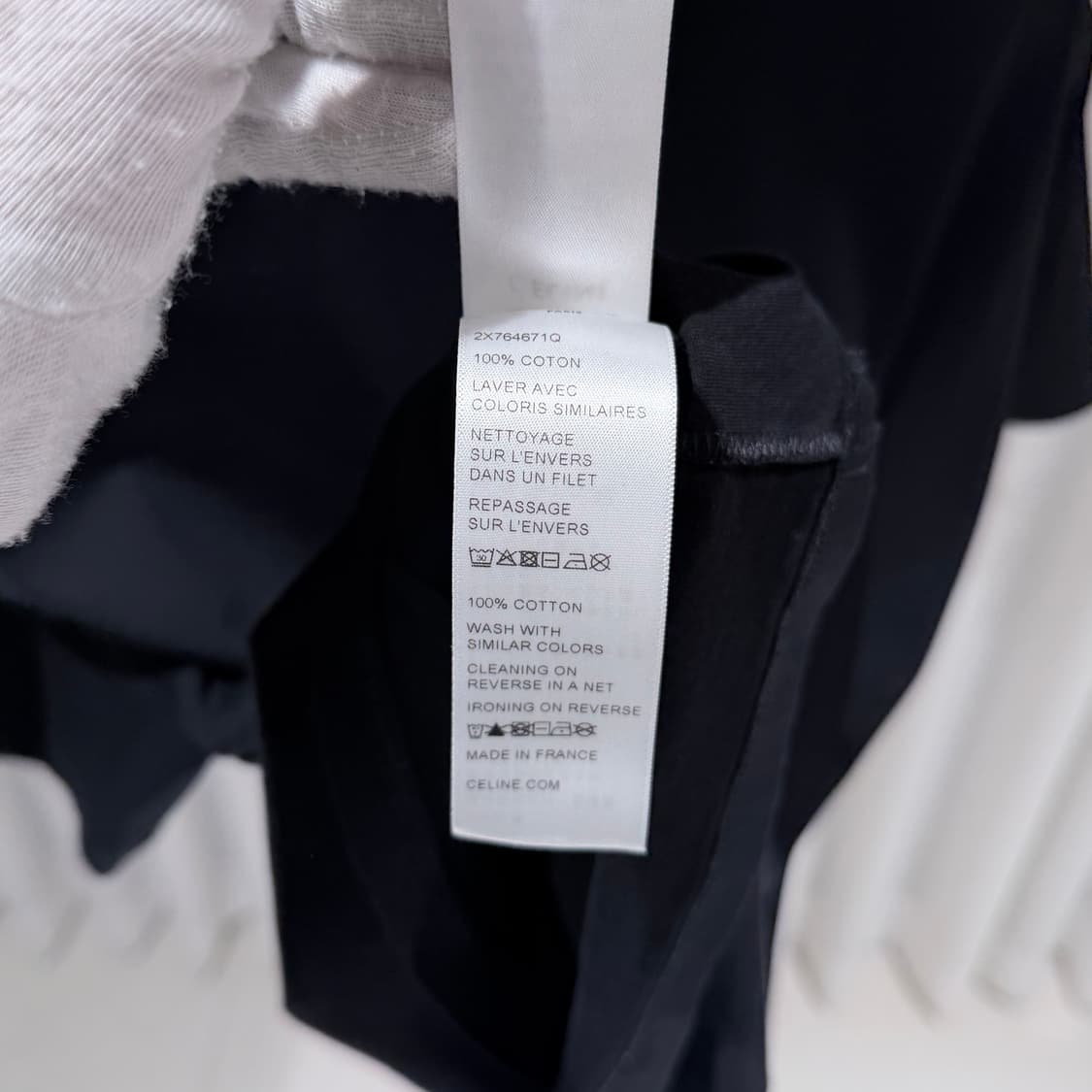 (A+/S) / 셀린느 로고 코튼 루즈핏 반팔 티셔츠 블랙 상품이미지8