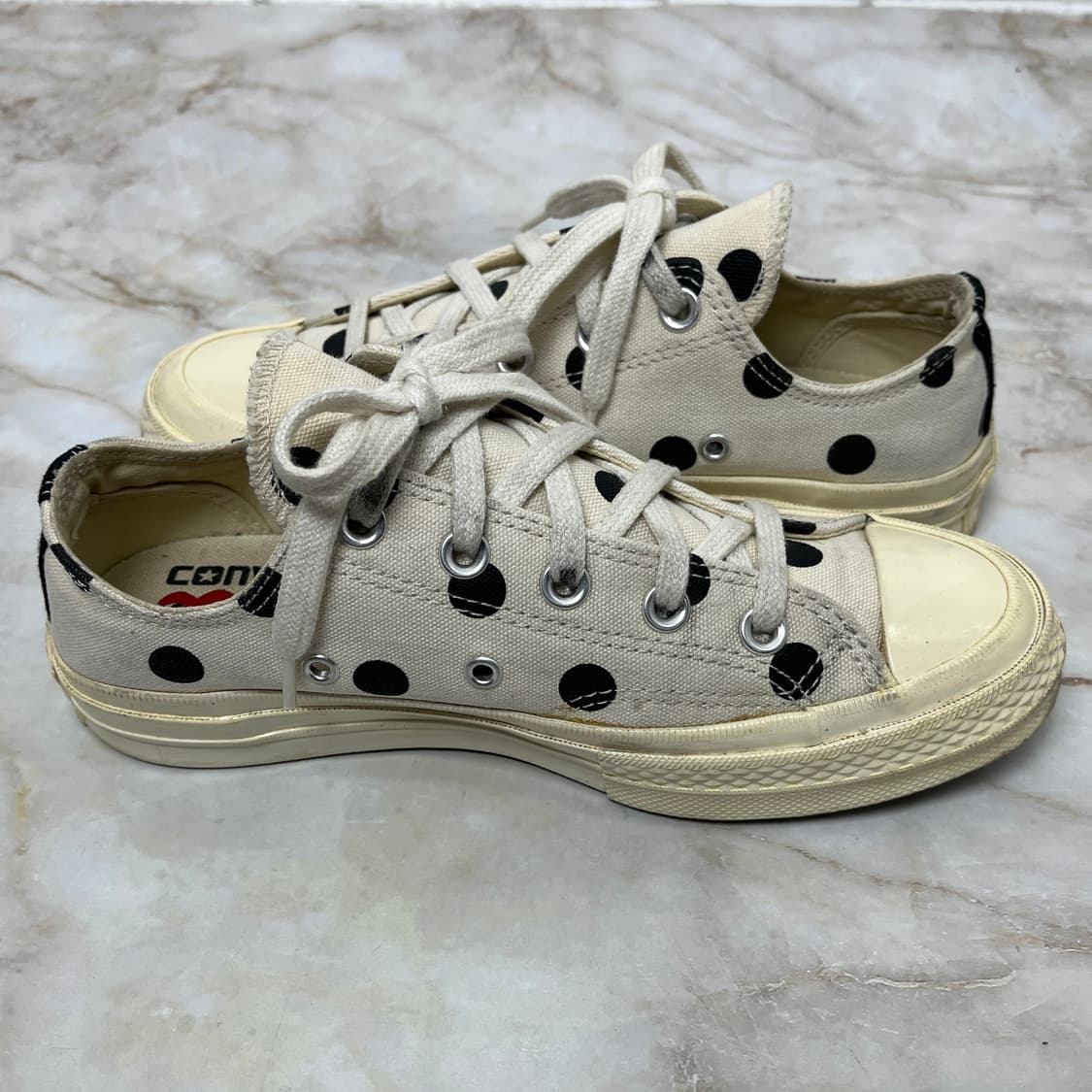 CDG 컨버스 플레이 폴카 닷 로우 230 빈티지 스니커즈 상품이미지4