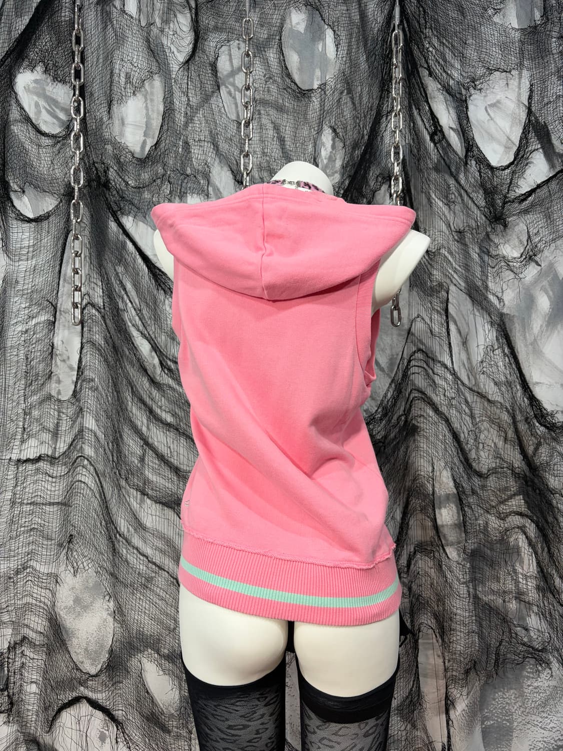00‘s Y2k kiss mark pink vest  상품이미지10