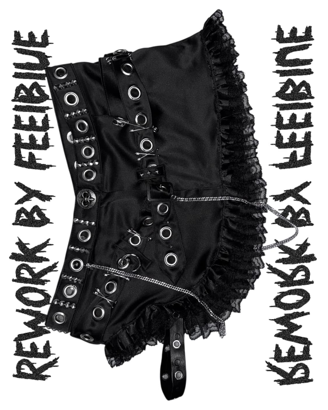 REWORK 032 Black Punk Laced Skirt 상품이미지10