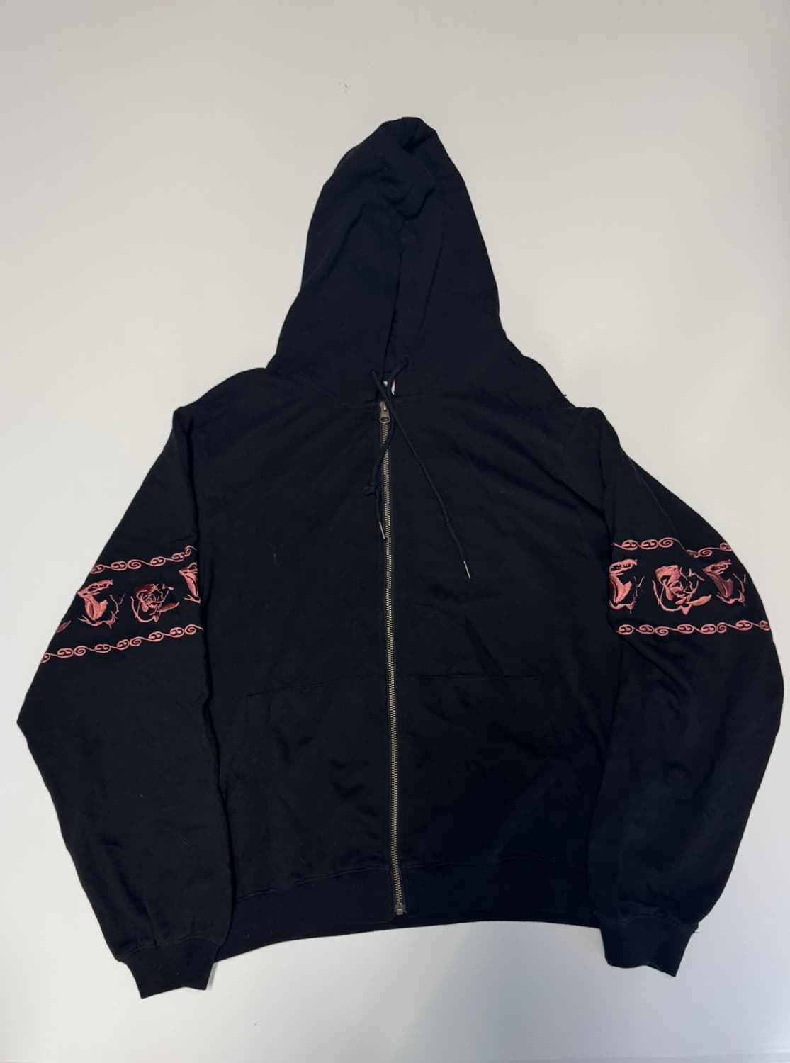 희귀!! 여성 미스치프 로즈 패턴 후드집업 블랙 상품이미지1