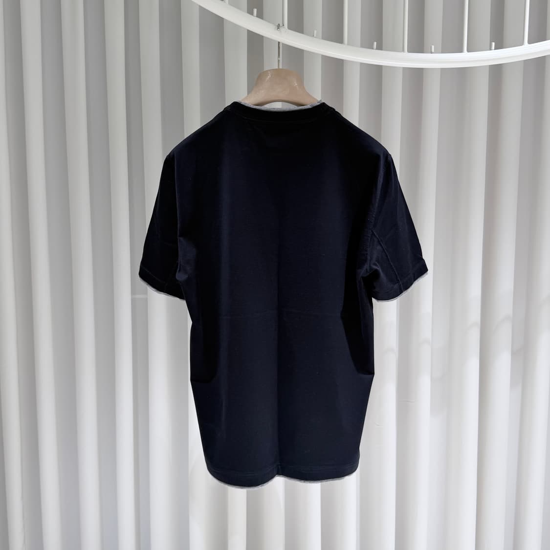 (A+/52) / 브루넬로쿠치넬리 로고 페이크 레이어드 코튼 크루넥 반팔 상품이미지4