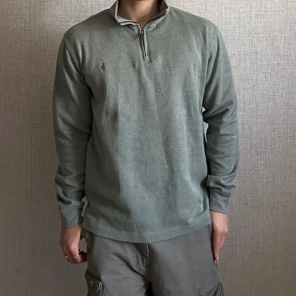 폴로 랄프로렌 모스그린 신형 반집업 니트 L 상품이미지2