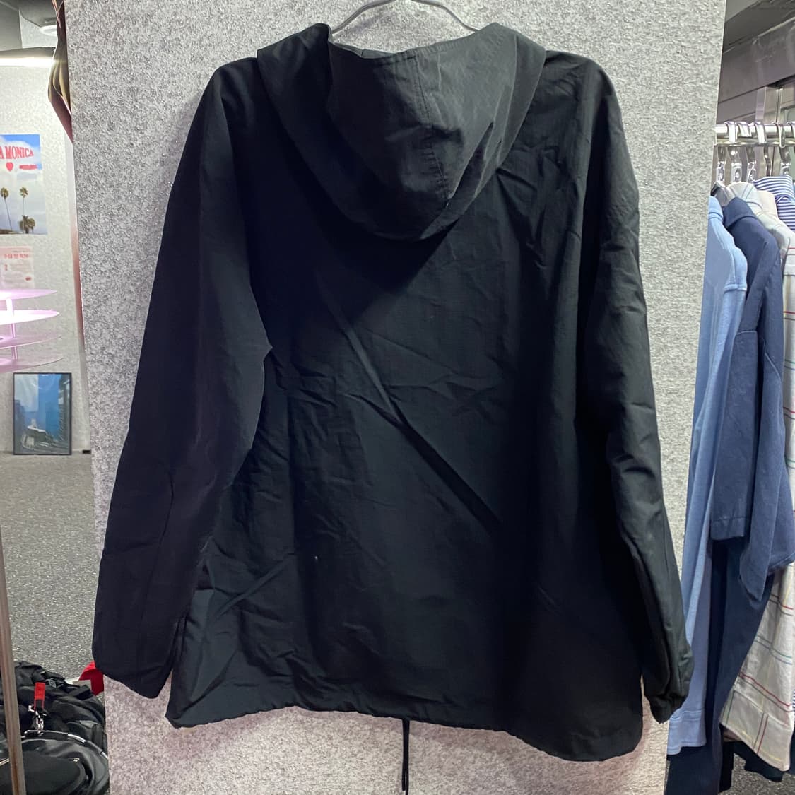 챔피온 자수로고 풀오버 블랙 후드 아노락 B3930 상품이미지4