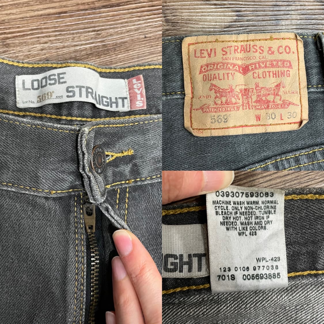 00s 리바이스 569 흑청 데님 팬츠  상품이미지8