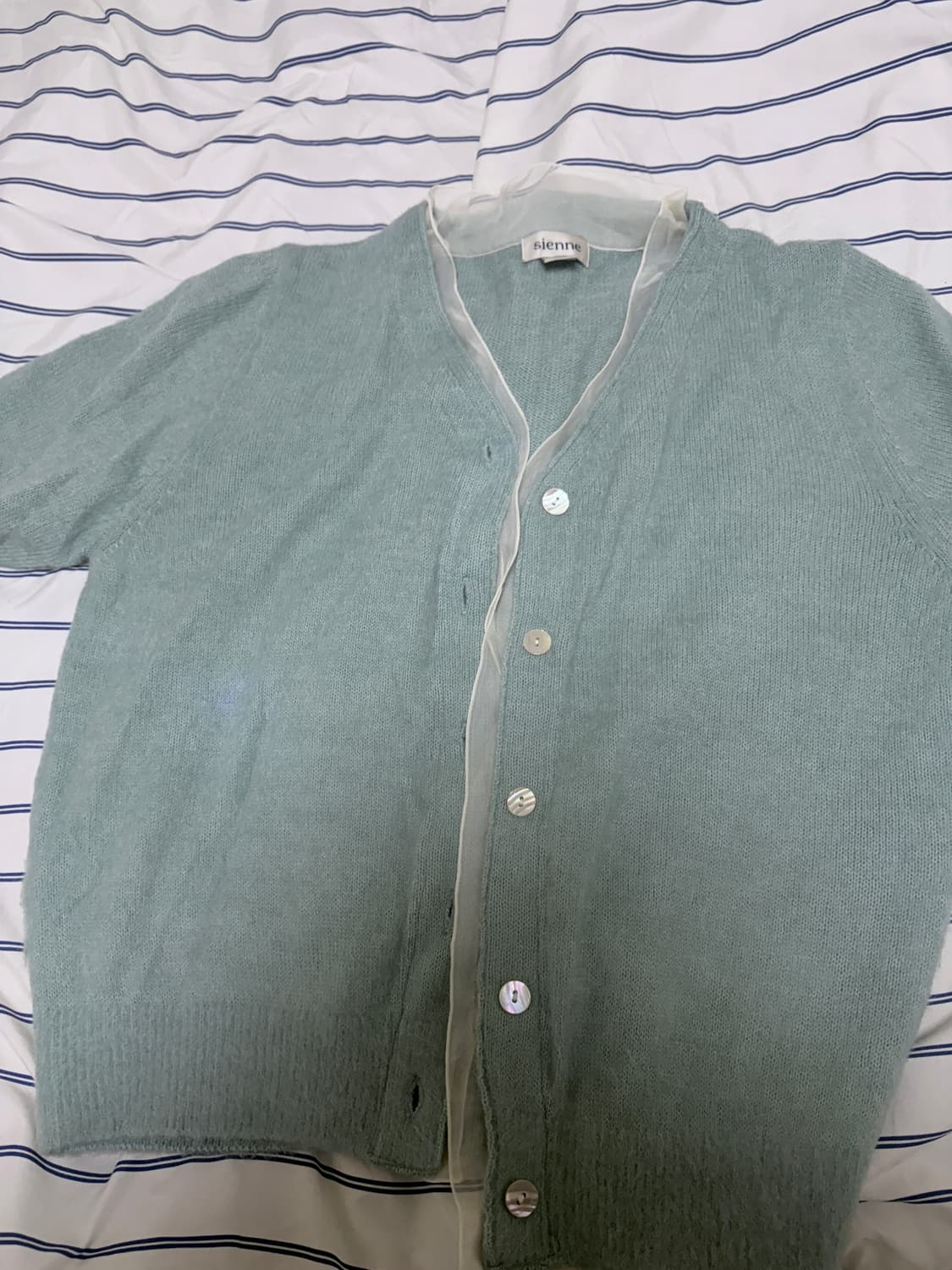 시엔느 로샤 오간자 알파카 가디건 그린 상품이미지2