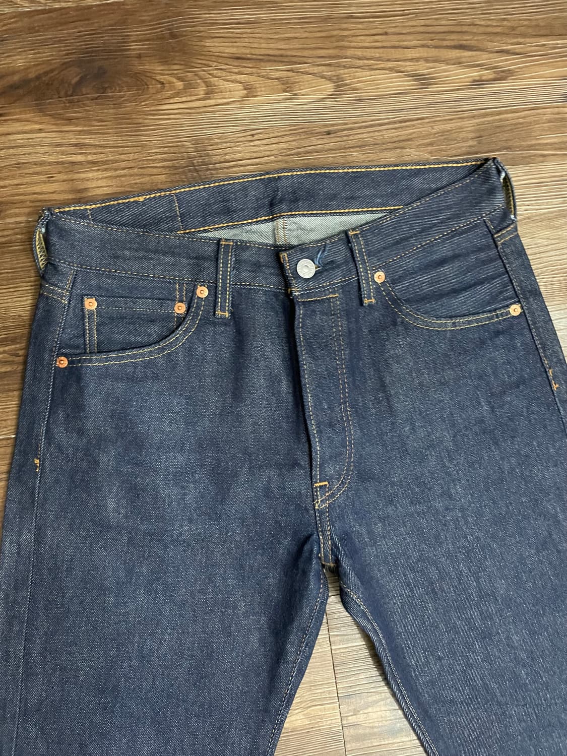 리바이스 501 오리지널진 리지드 데님 팬츠 다크인디고 생지 상품이미지3