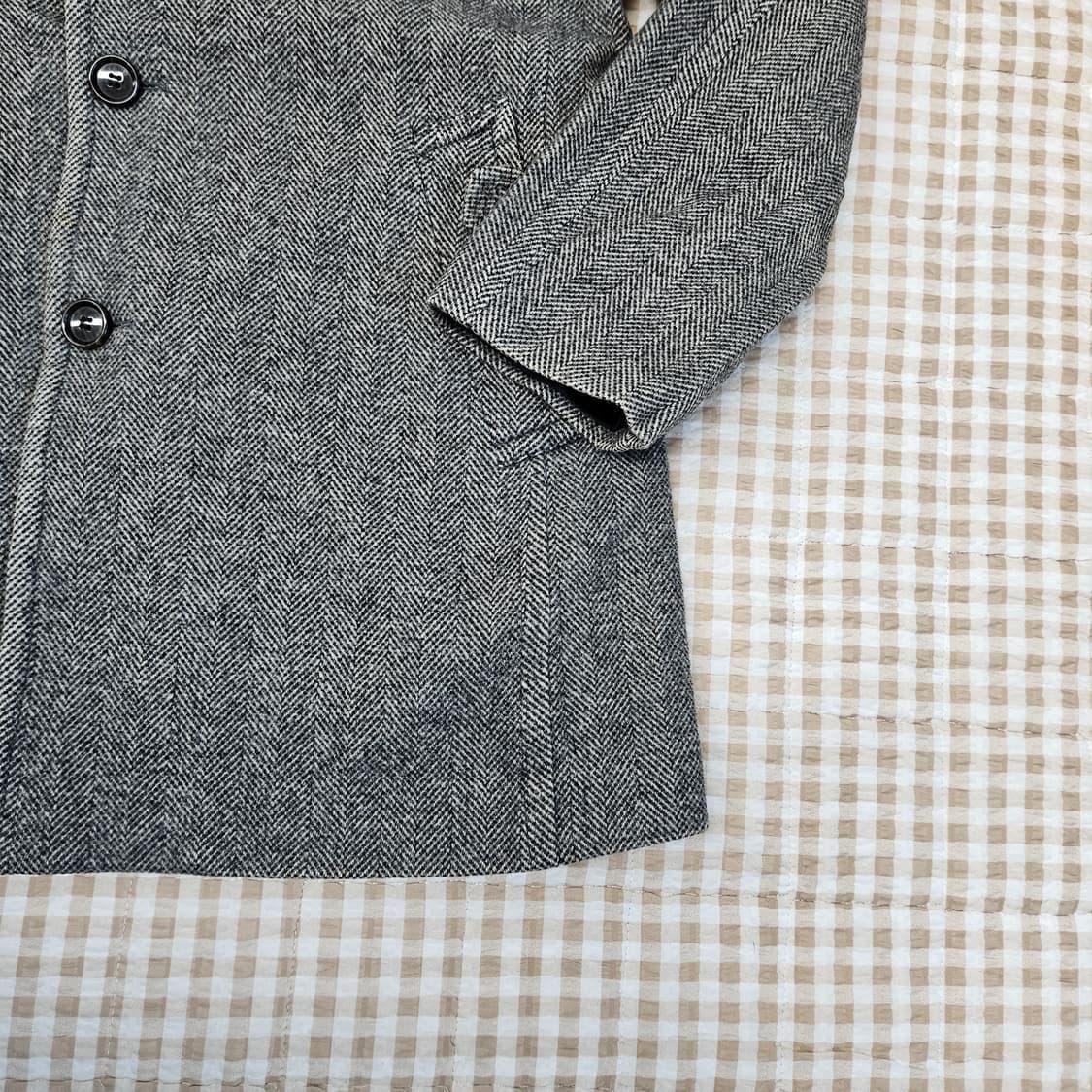 워모 헨링본 하프 코트 자켓 남자100 상품이미지4