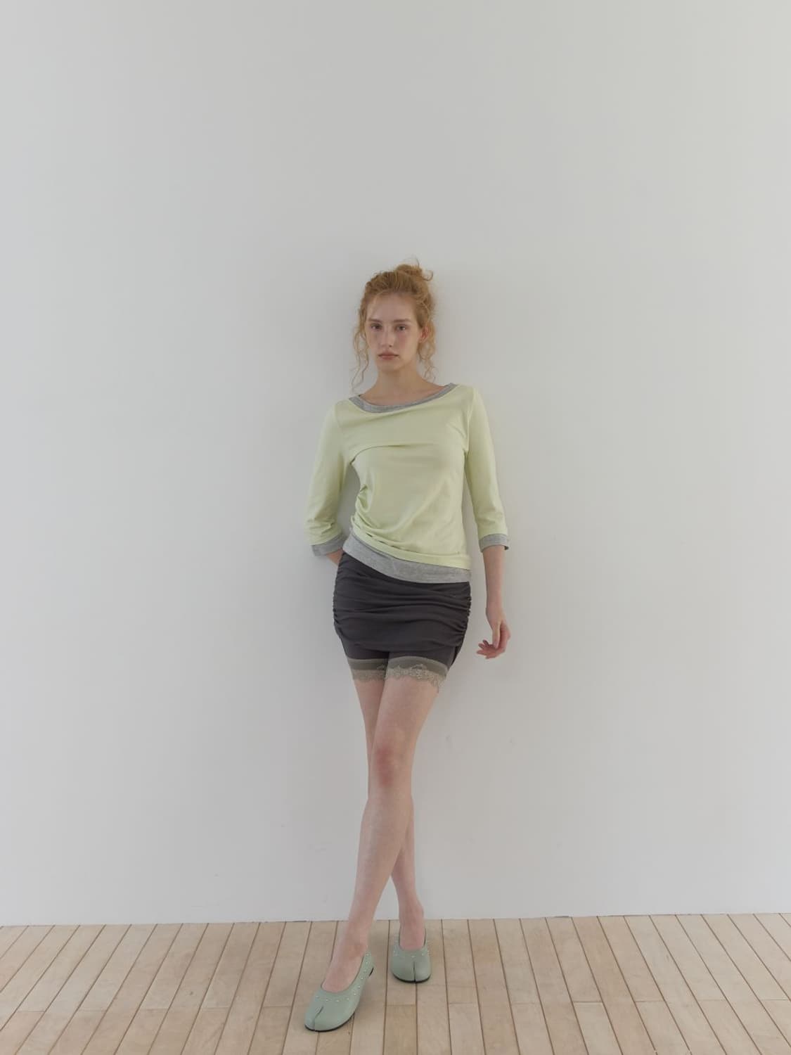 아수라 lace shirring layer shorts 레이스 셔링 쇼츠 상품이미지1