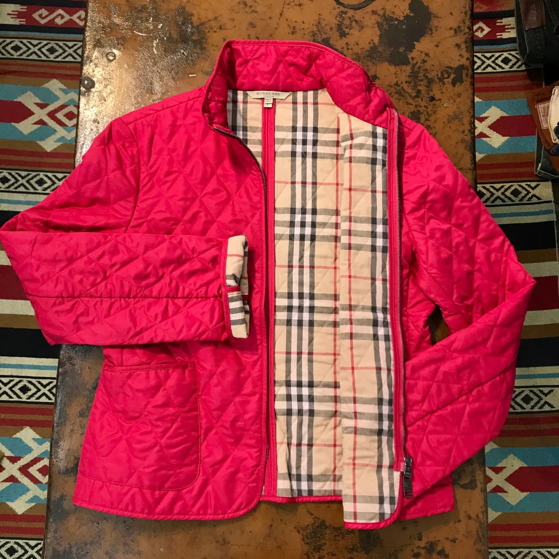 버버리 인디 핑크 투웨이 집업 퀼팅 자켓 여성 66 사이즈  상품이미지5