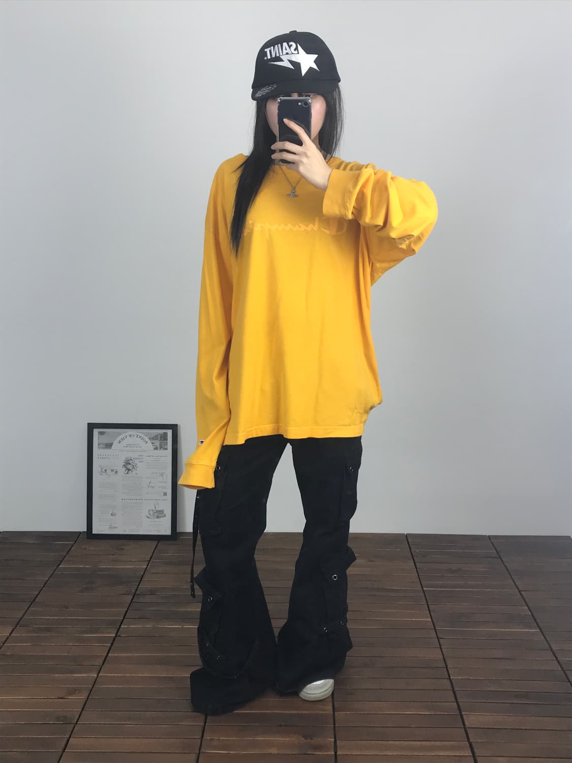 Champion Mustard Logo Long Sleeve 상품이미지1