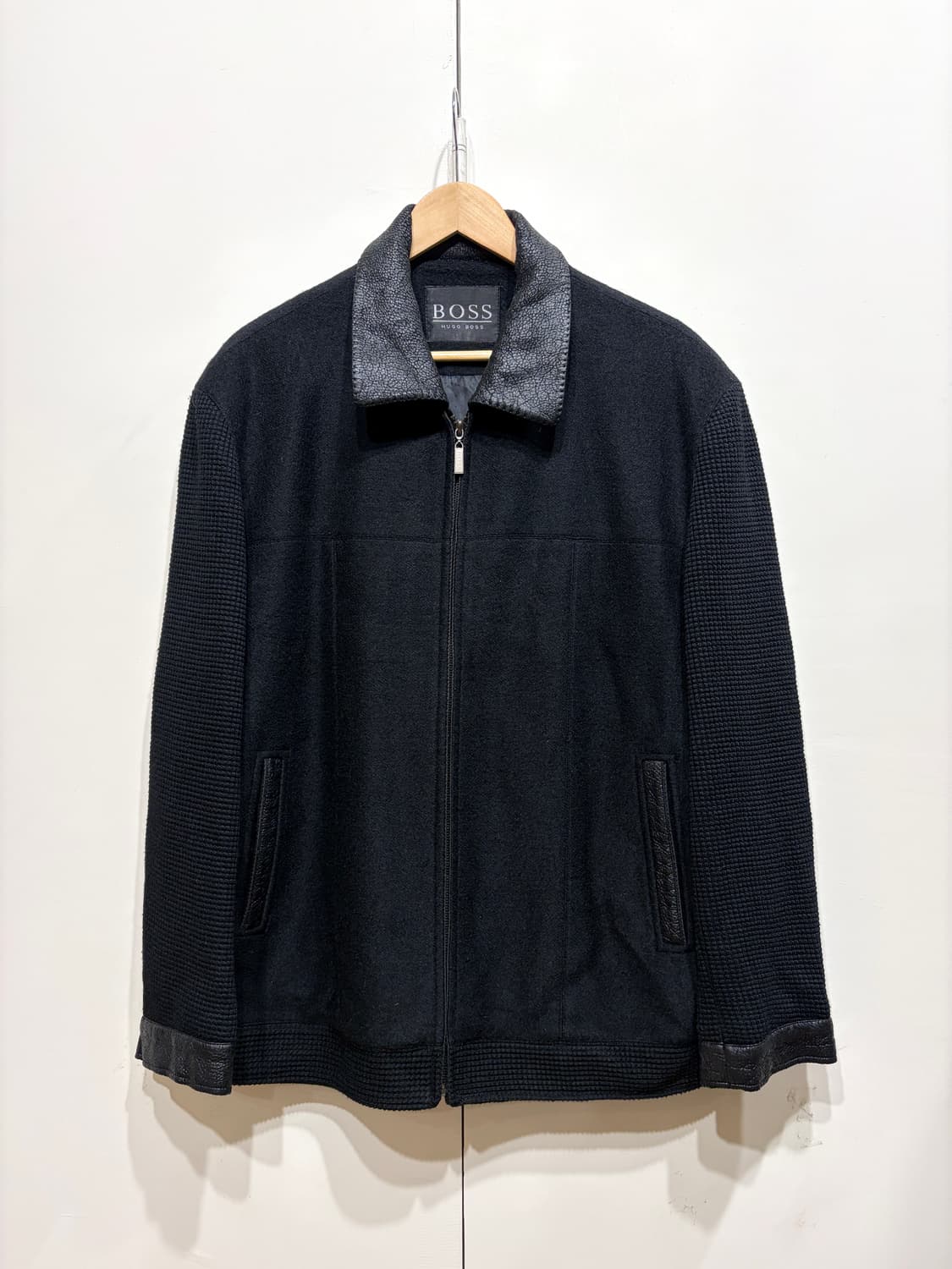 휴고 보스 울 레더 트리밍 자켓 상품이미지1