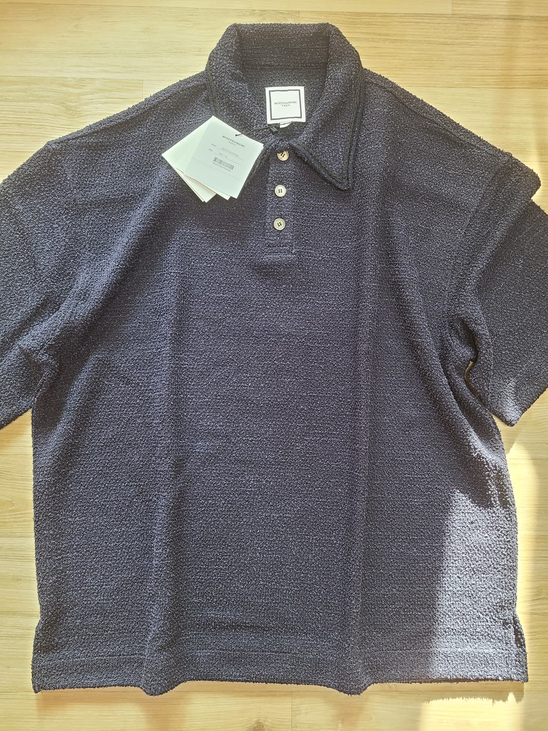 [정품/새상품] [54] 우영미 트위드 폴로 티셔츠 네이비 상품이미지2