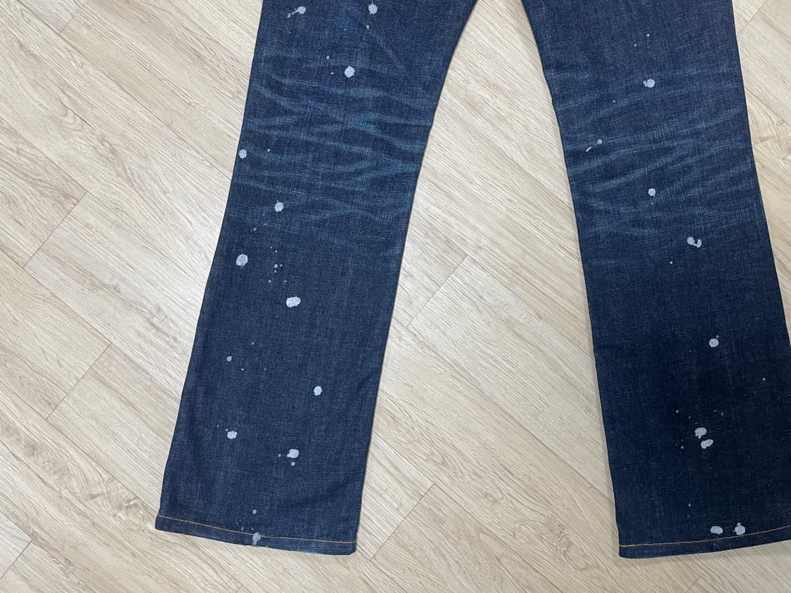29) 00's 리바이스 재팬 여성 진청워싱 페인팅 데님 부츠컷 상품이미지9