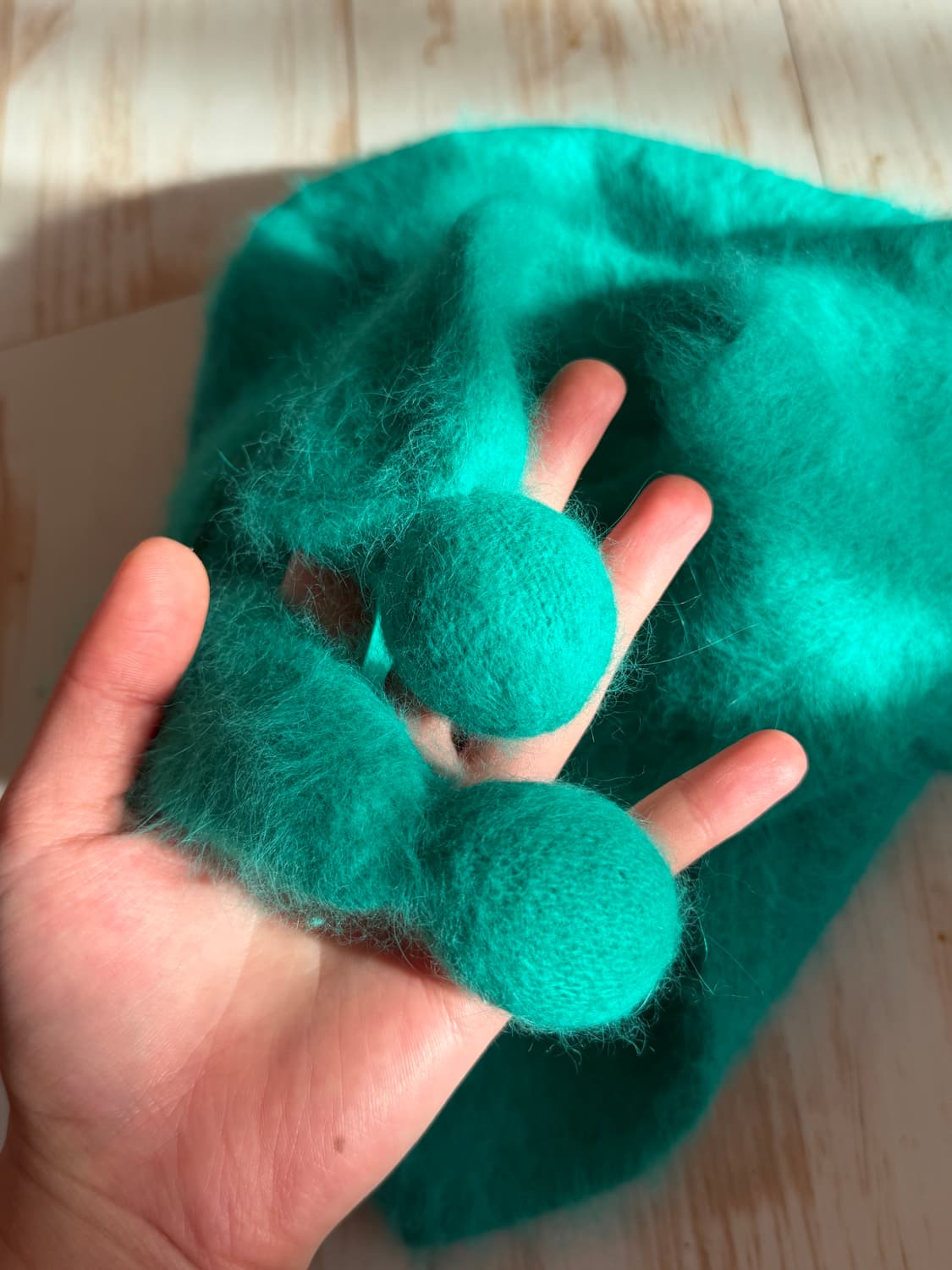 빈티지 앙고라 그린 초록 후드머플러 목도리 비니 버킷햇 상품이미지2