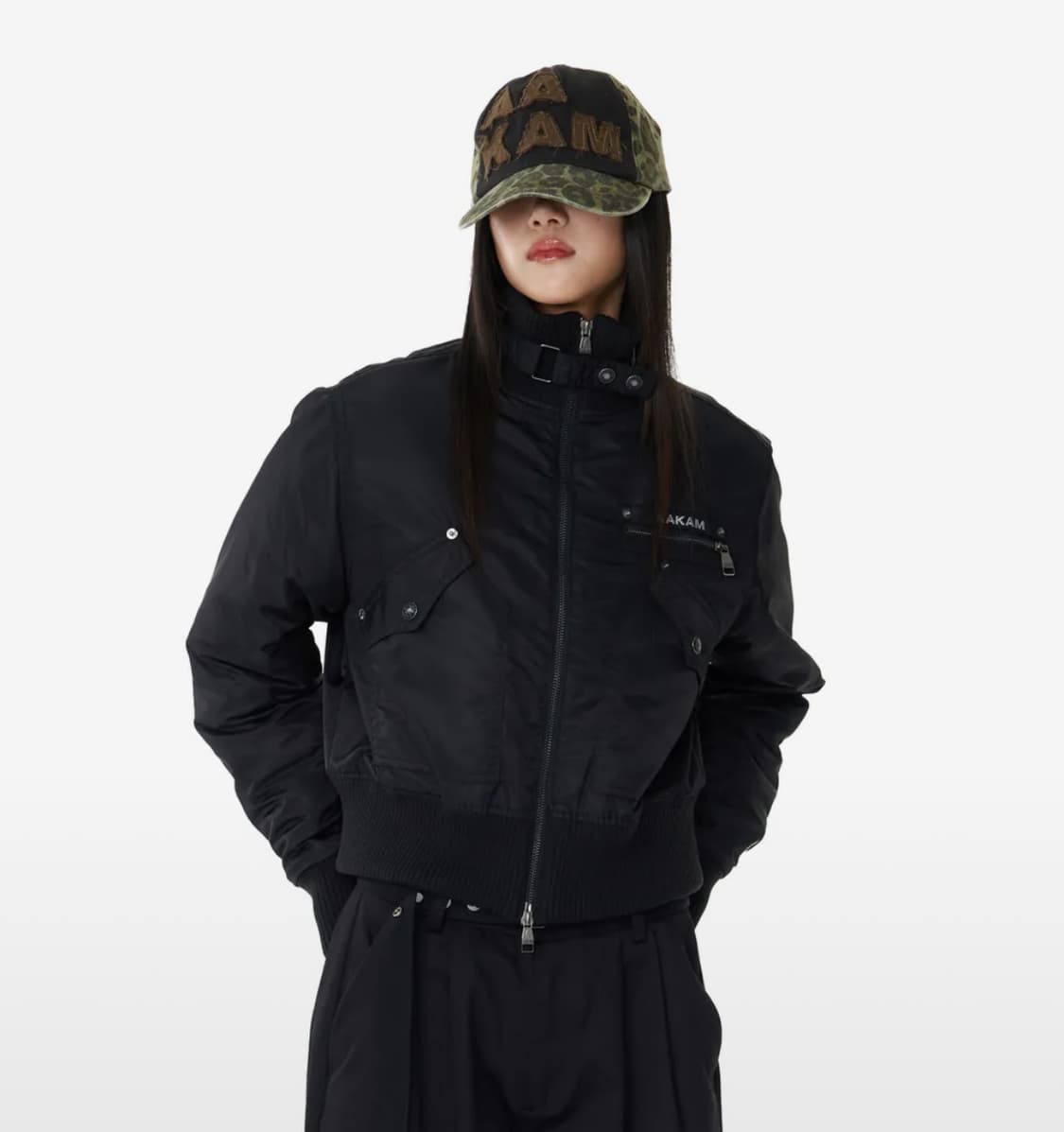 아캄 하이넥 봄버 자켓 블랙 1사이즈 상품이미지2