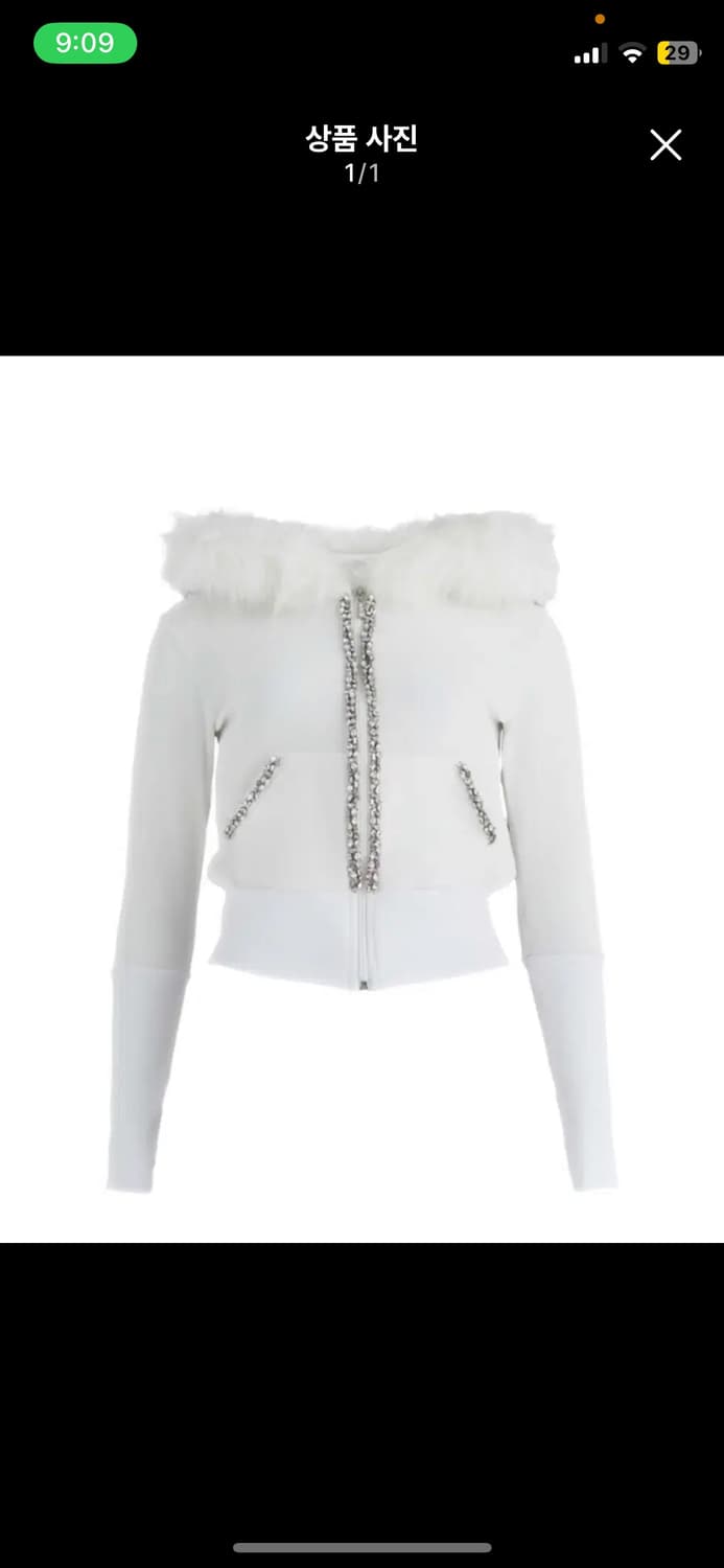 베이비메탈클럽 글램 퍼 벨루아 후드집업 화이트 시즈니룩 갸루 상품이미지1