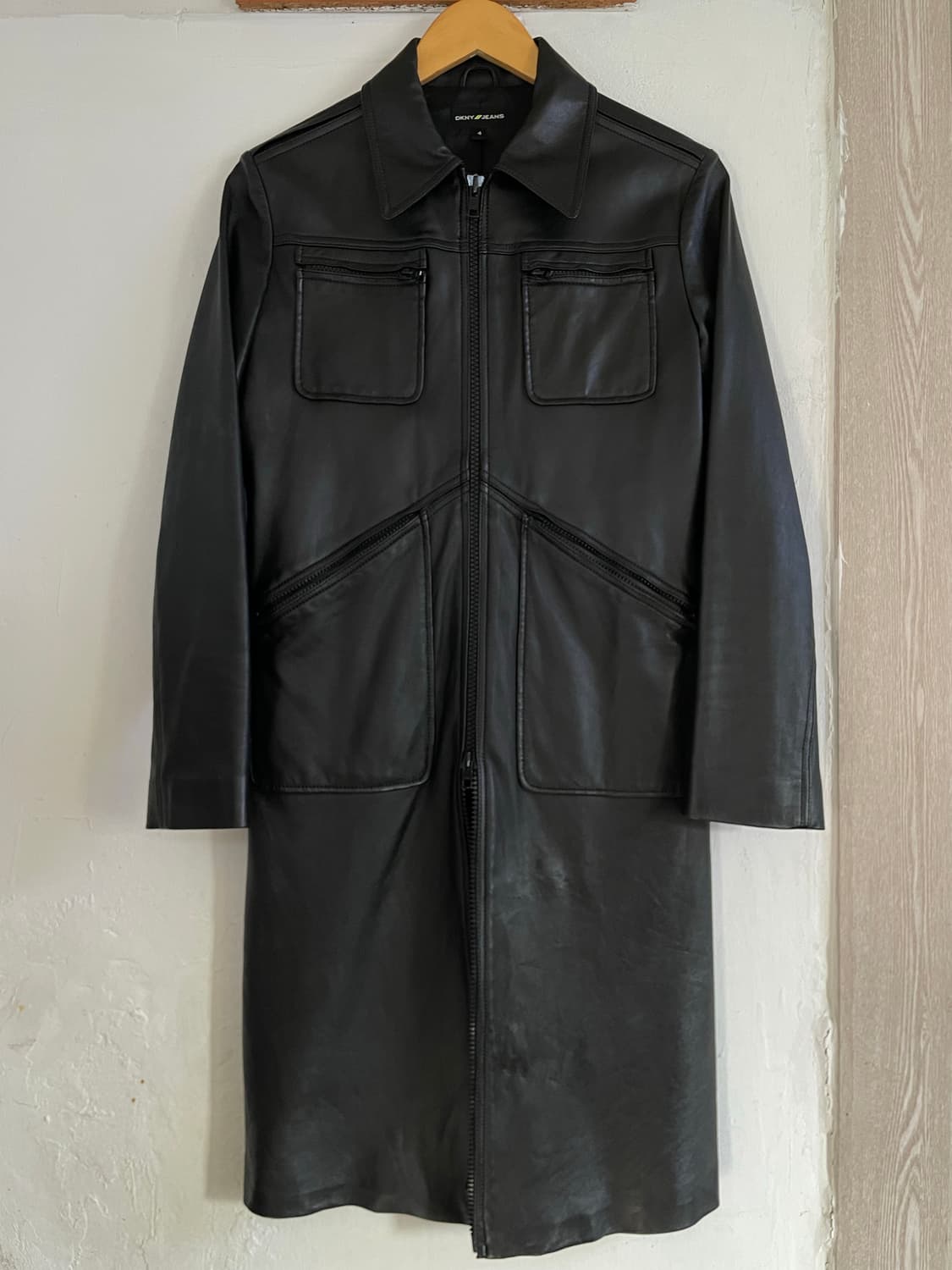 00s DKNY 양가죽 집업 코트 상품이미지1