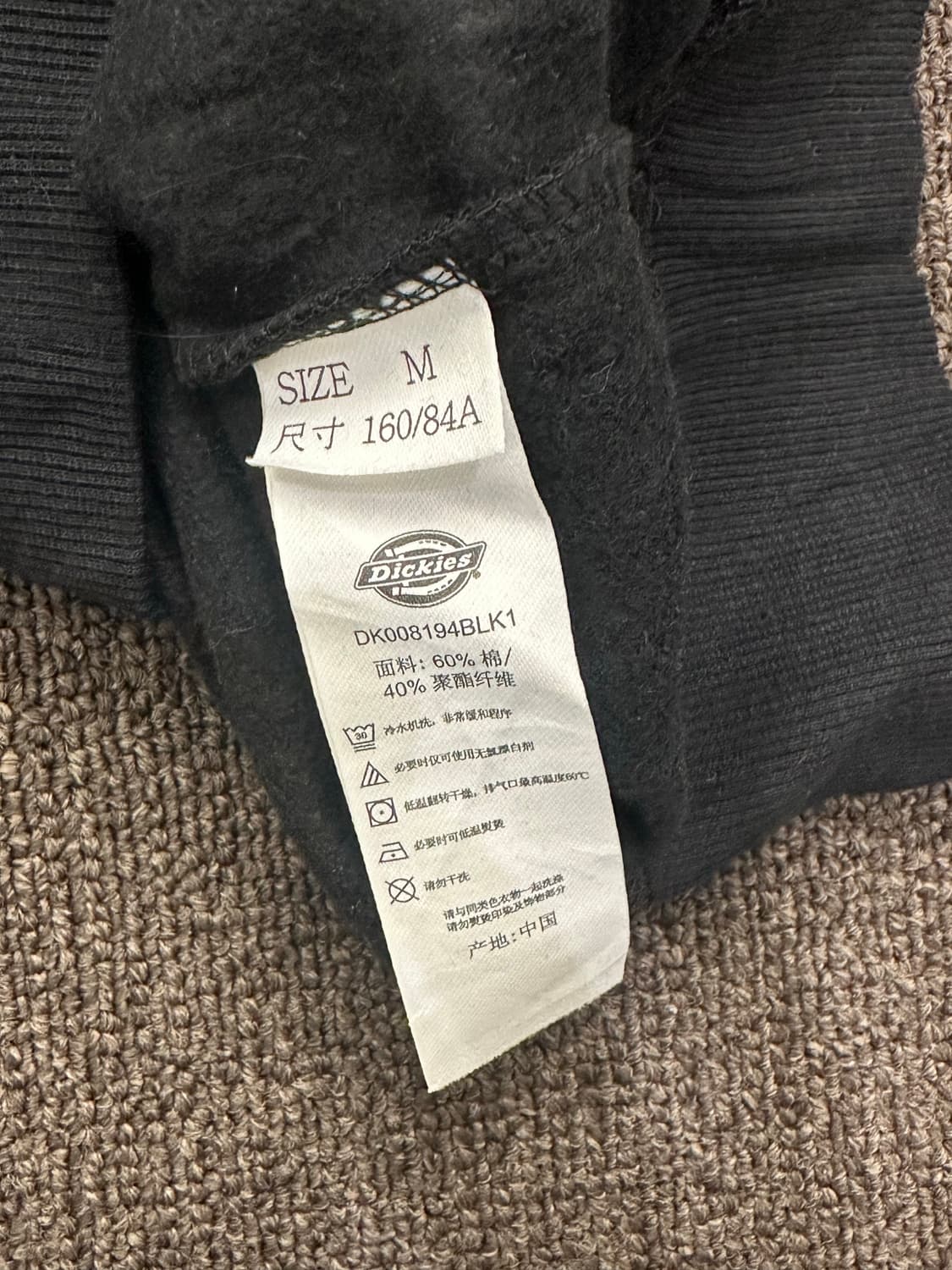 M)Dickies vintage 여성 와펜 스몰 로고 블랙 후디 상품이미지4