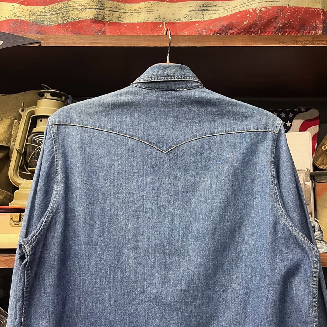 00s LEE 리 오리지널 펄 스냅 웨스턴 데님 워크 셔츠 N421 상품이미지4
