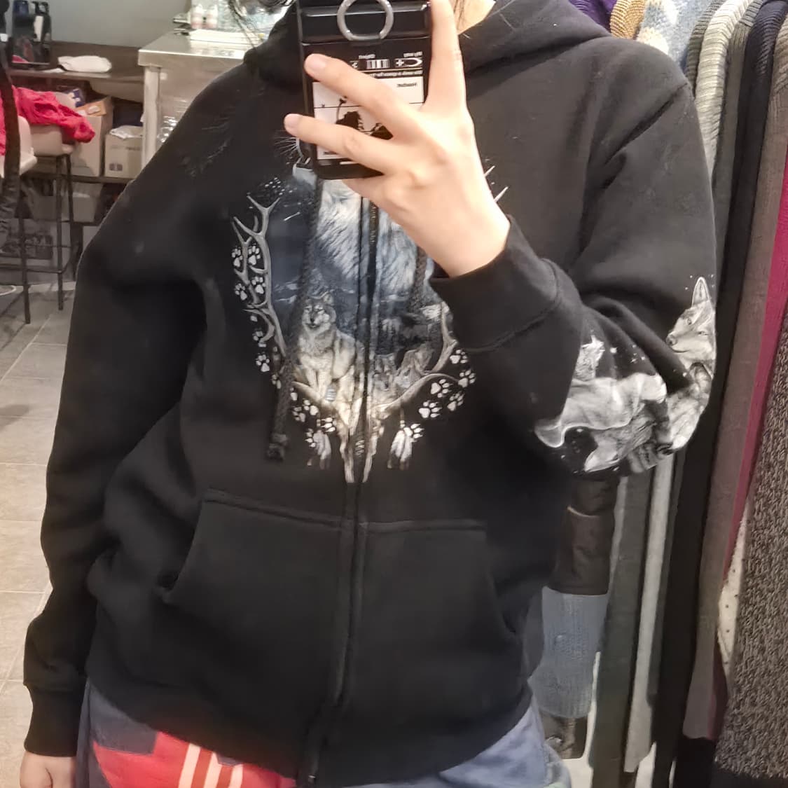 [NO.9] 락 이글 늑대 기모 후드집업 상품이미지2