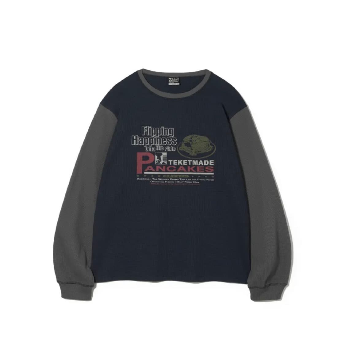 테켓 와플 L/S 티 네이비 상품이미지1