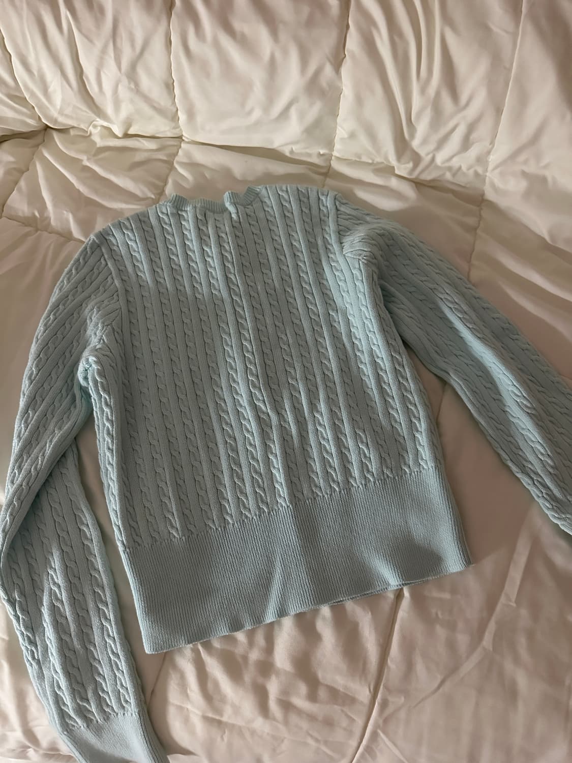 폴로 랄프로렌  미니 꽈배기 가디건 소다색 상품이미지4