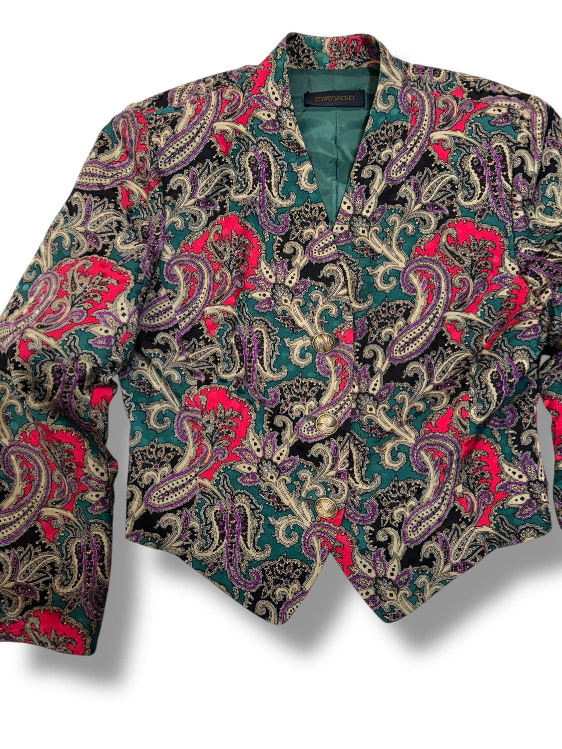 빈티지 우먼스 페이즐리 실크 자켓   상품이미지2