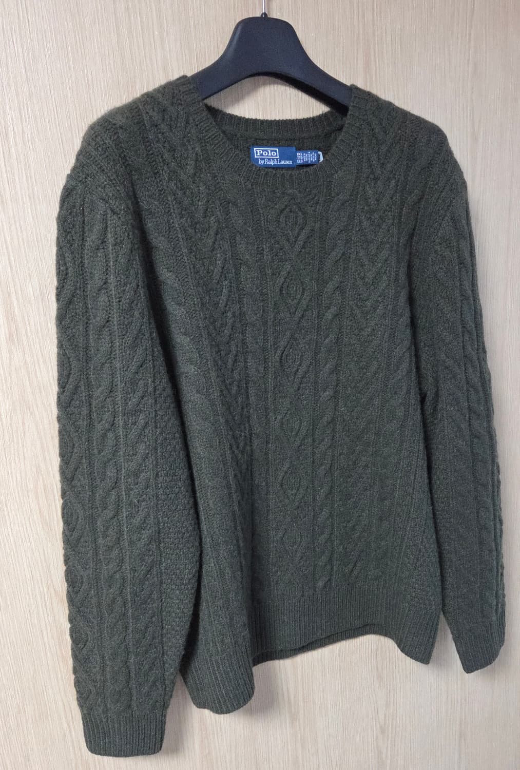 (착샷) 폴로 랄프로렌 케이블 니트 스웨터 올리브 상품이미지1