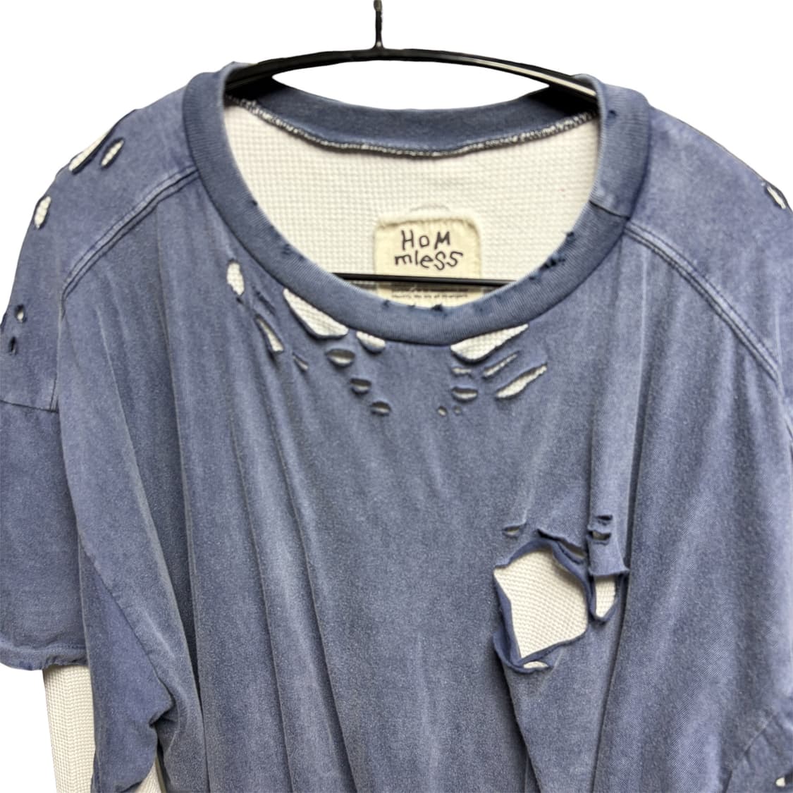 홈리스 빈티지 레이어드 와플 롱슬리브 워시드 블루  1 상품이미지2