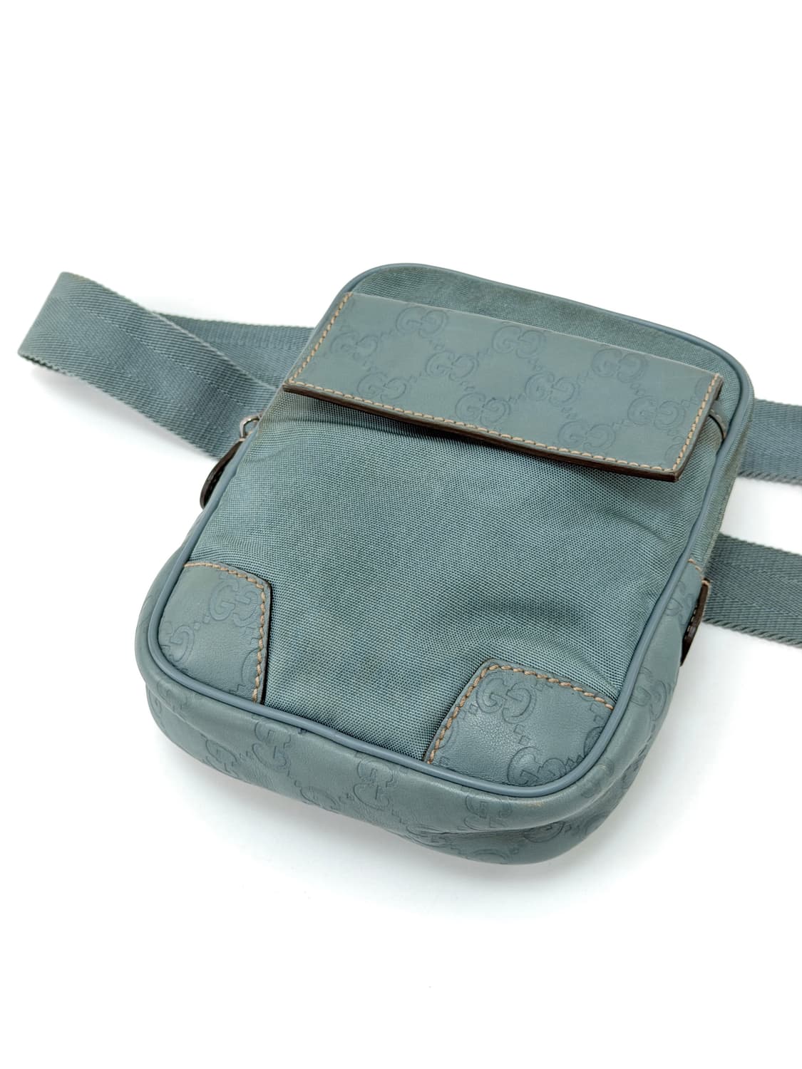 구찌 GG 나일론 & 레더 벨트백 더스티 블루 161823 상품이미지5