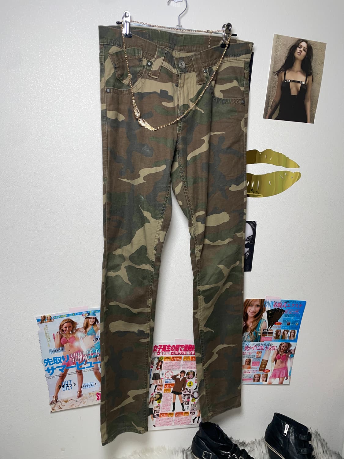 Y2k punk 카모 밀리터리 스터드 스키니진 상품이미지1