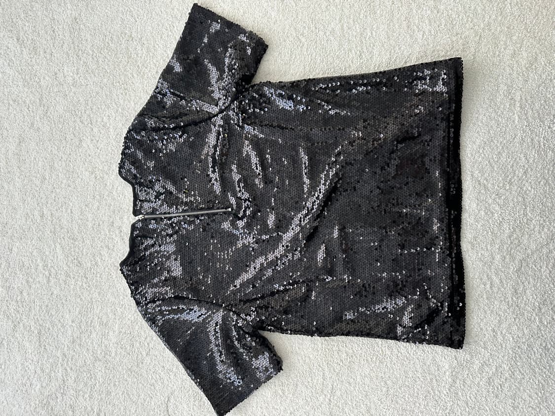 블랙 스팽글 파티셧츠 상품이미지1