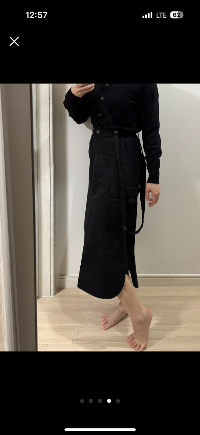 블랙 카고 롱 스커트 상품이미지4