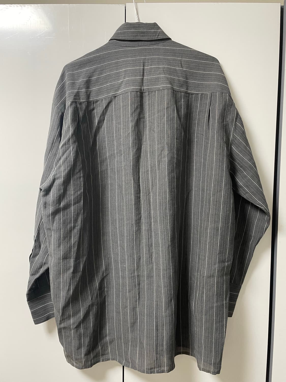 seo 린넨 챠콜 스트라이프 셔츠 상품이미지5
