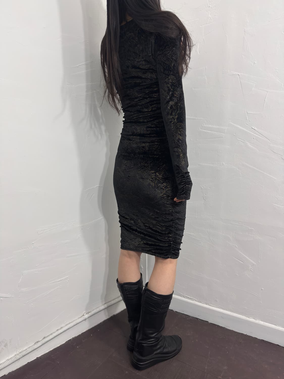 oriental velvet shirring dress 상품이미지6