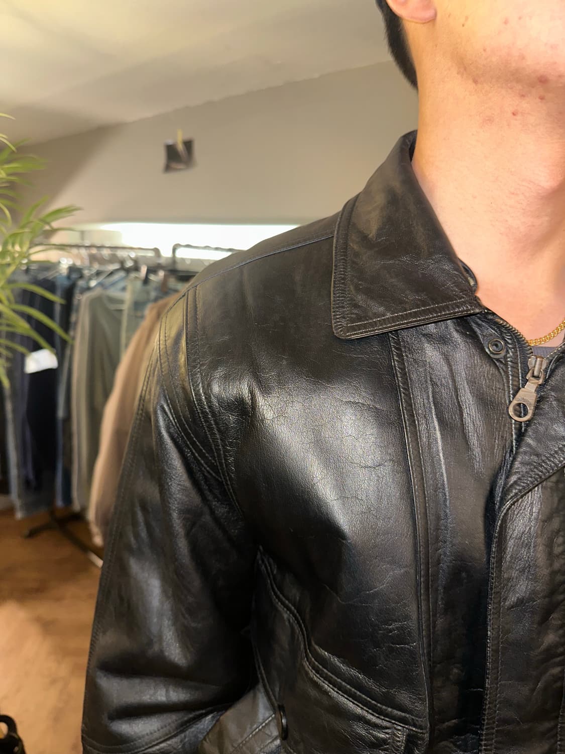 90’s Japanese real-leather bomber jacket 상품이미지5