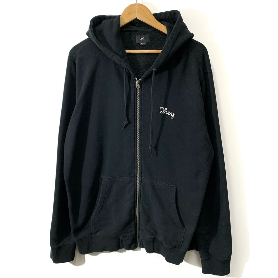 오베이 블랙 후드집업 상품이미지1