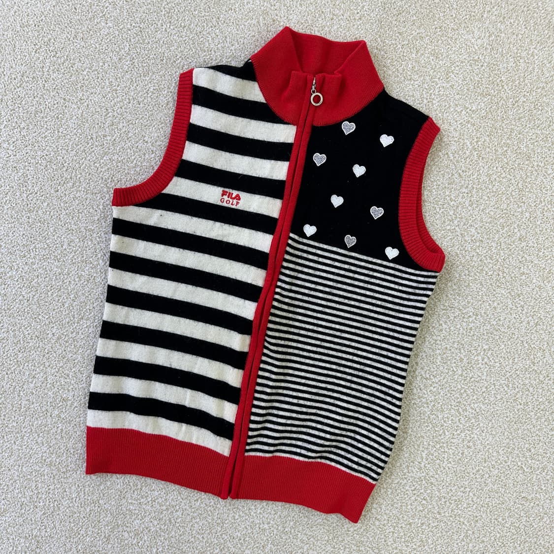 95 휠라 골프 스트라이프 니트조끼 0324D 상품이미지1